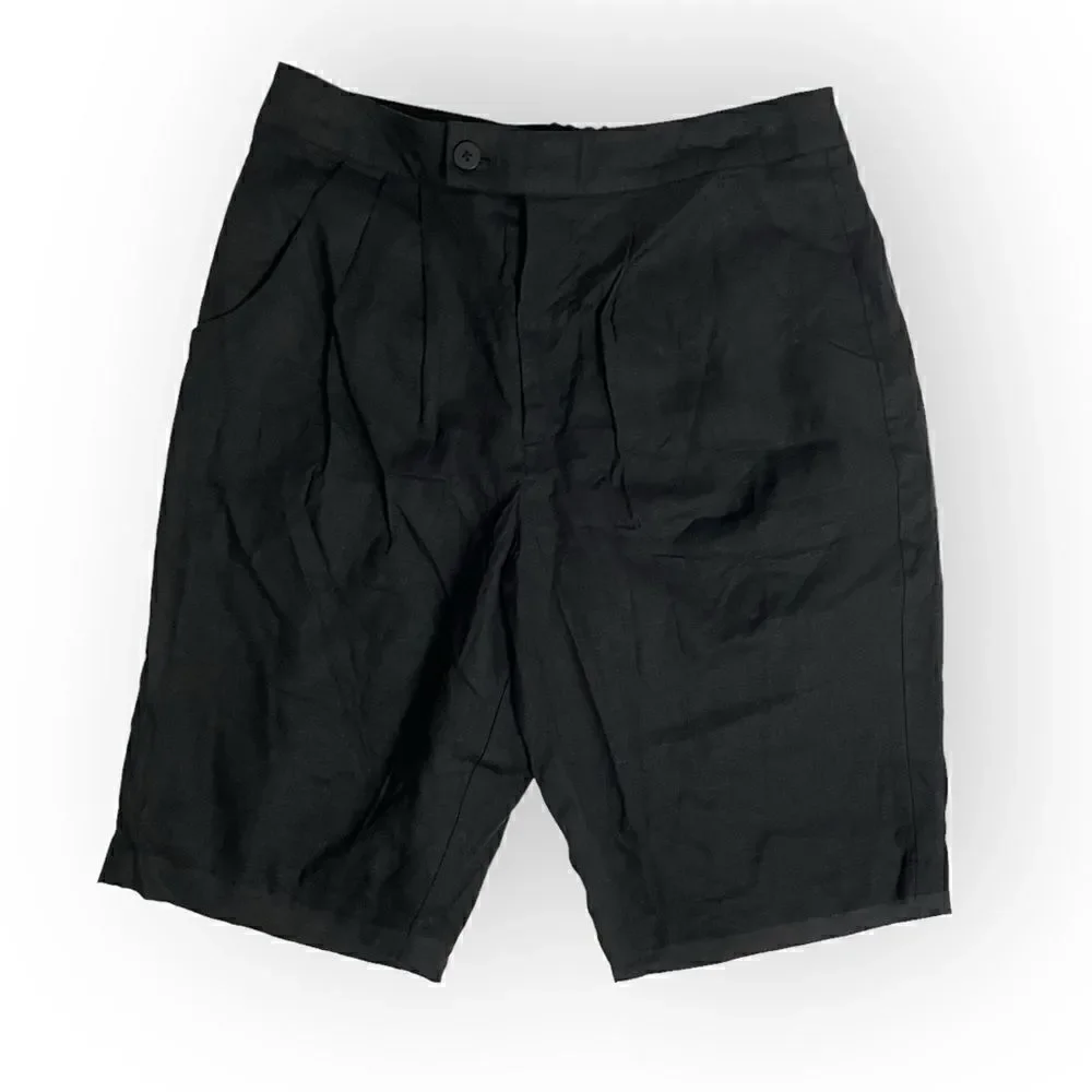 Universal Standard Attis/Paloma Stretch Linen Bermuda Short Black
